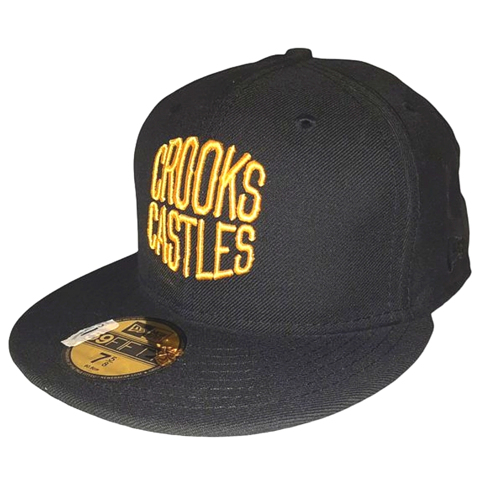 NWT New Era Crooks and Castles Arch Top Bottom Est 2002 Fitted Hat BLACK